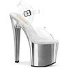 Pleaser - ENCHANT708 Ankle strap sandal, Pole dance shoes - Transparent/Silver coloured Product image